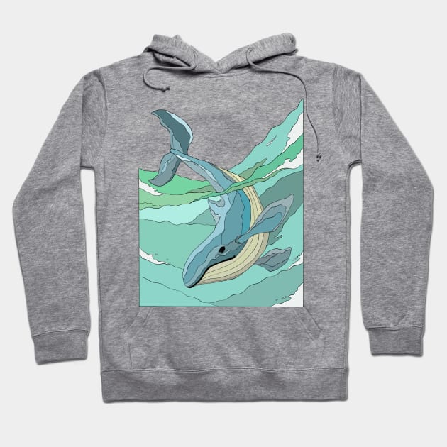 Whale-cartoon Hoodie by Amartwork